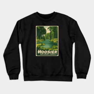 Hoosier National Forest Retro Travel Art Crewneck Sweatshirt